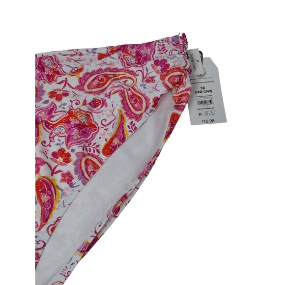 Time and Tru Womens 3XL Paint Me Paisley Mid Rise Bikini Bottoms Swim Low Front - Picture 3 of 6